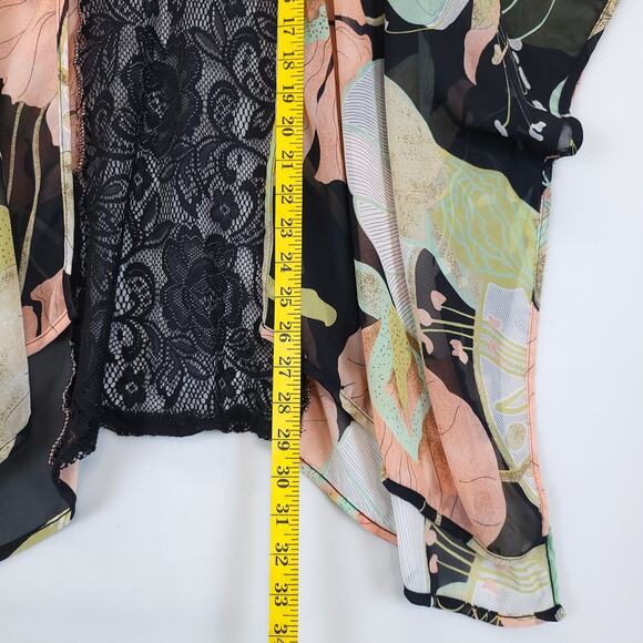 Lovey Day Cardigan Kimono Cover Up Sheer Lace Women S Multicolor Floral Beach - Picture 8 of 10